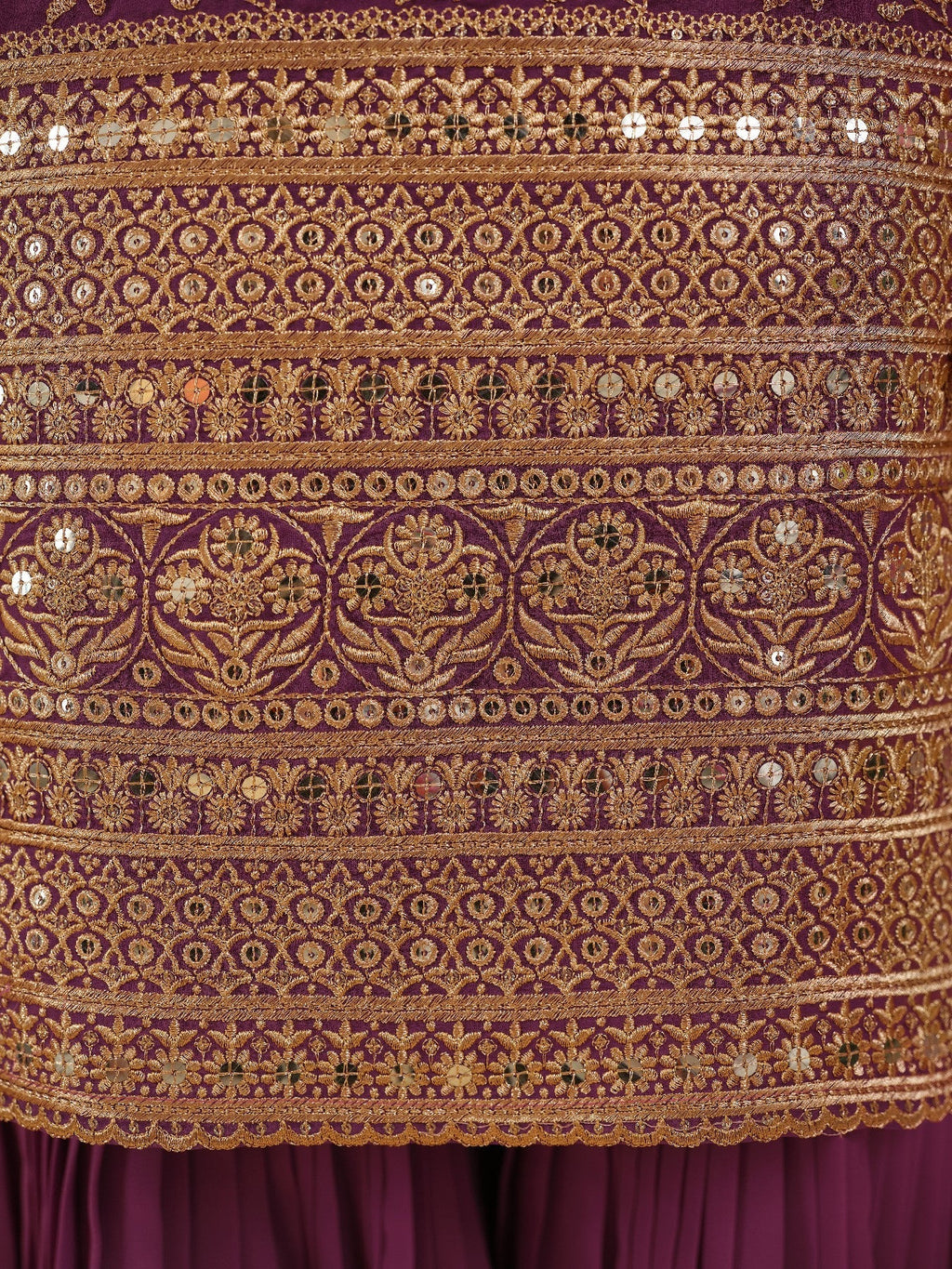 Elegant Sequins Embroidered Georgette Sharara Set - ETHNICDEAL